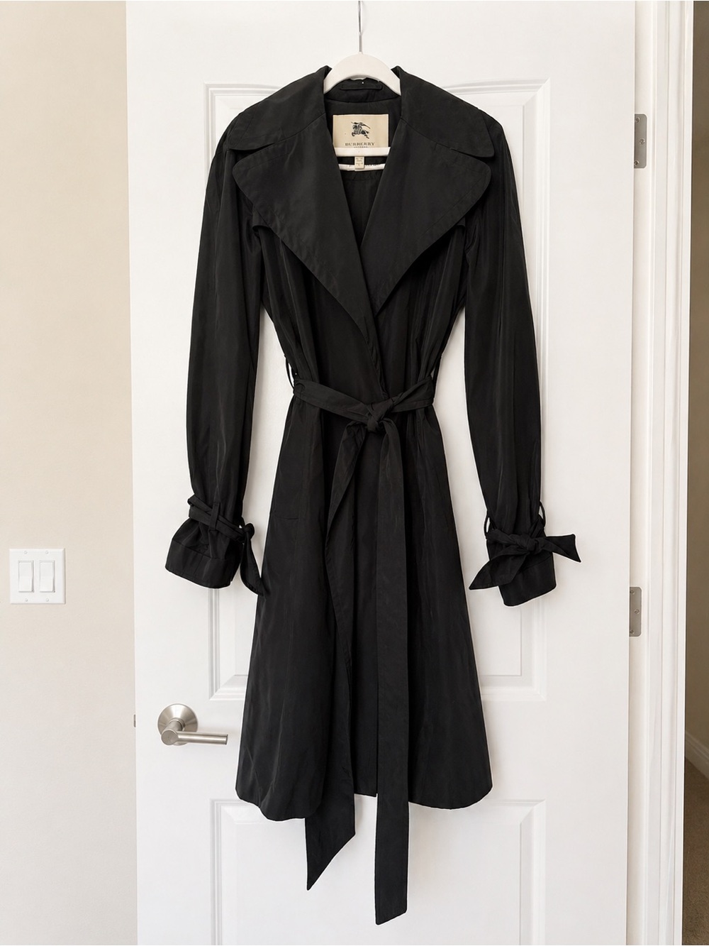 Burberry Black Trench Coat Size 6